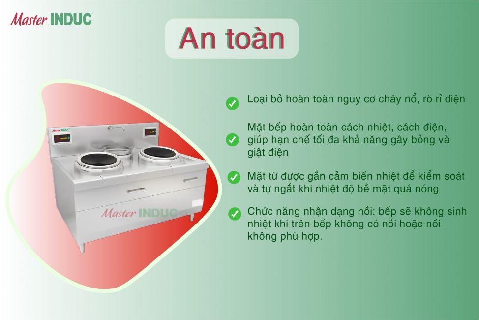 Bếp điện từ công nghiệp an toàn