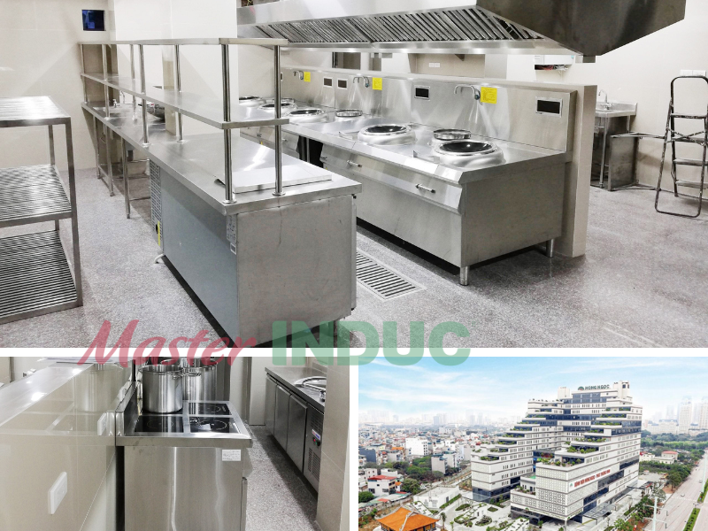 Hệ thống bếp từ công nghiệp tại bệnh viện Hồng Ngọc